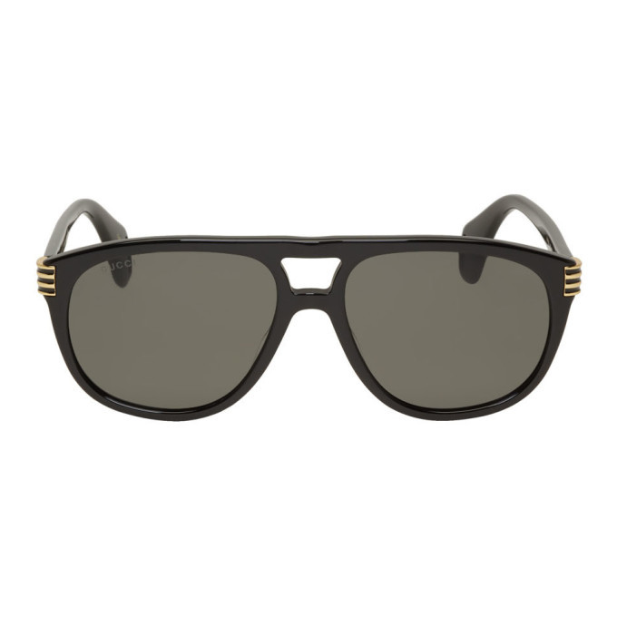 gucci black aviator sunglasses