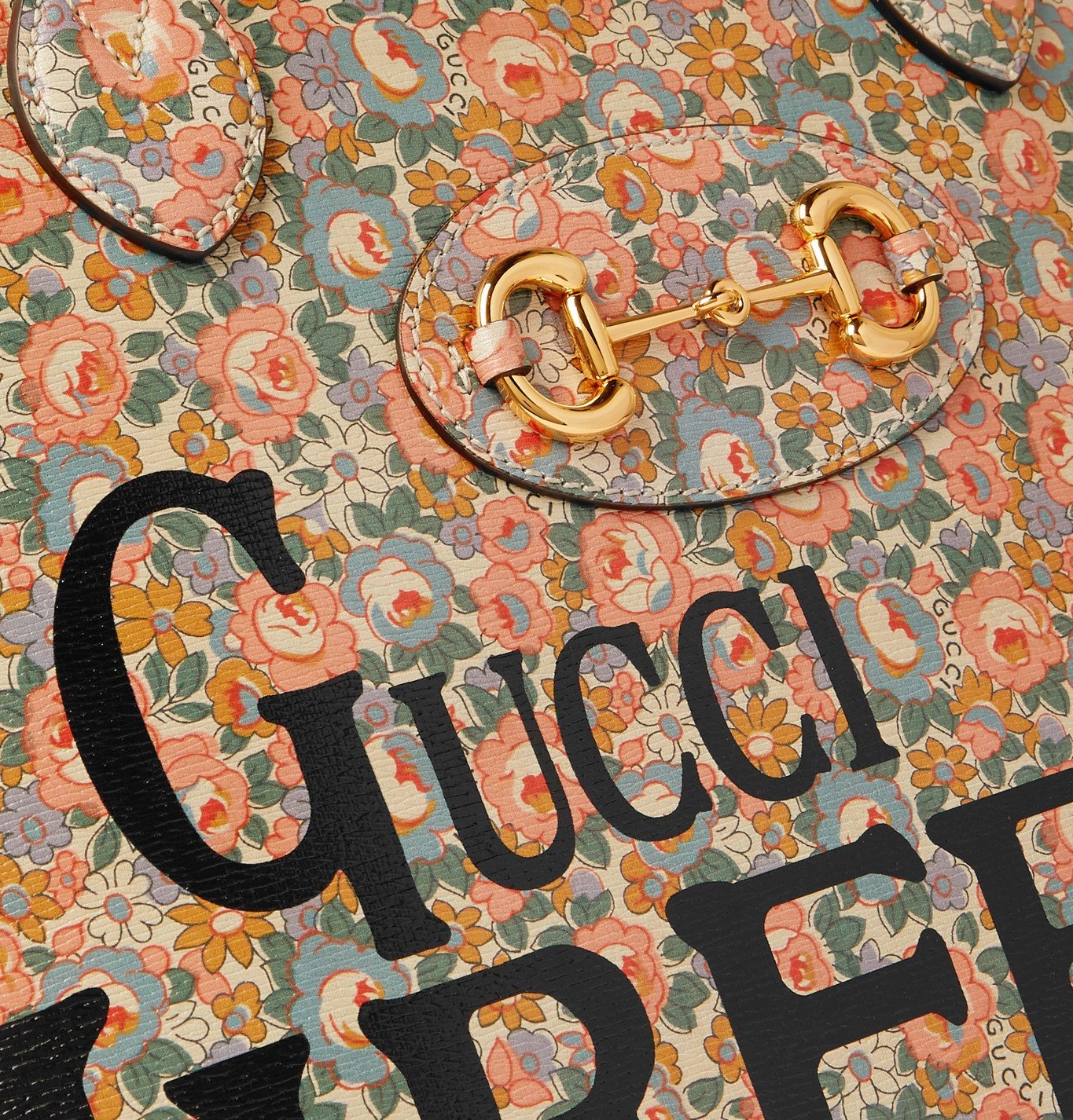 Gucci - Liberty Horsebit 1955 Printed Leather Tote Bag - Multi Gucci