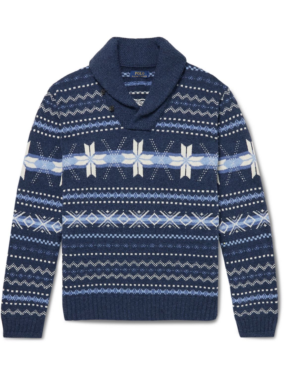 Polo Ralph Lauren - Shawl-Collar Fair Isle Wool Sweater - Blue