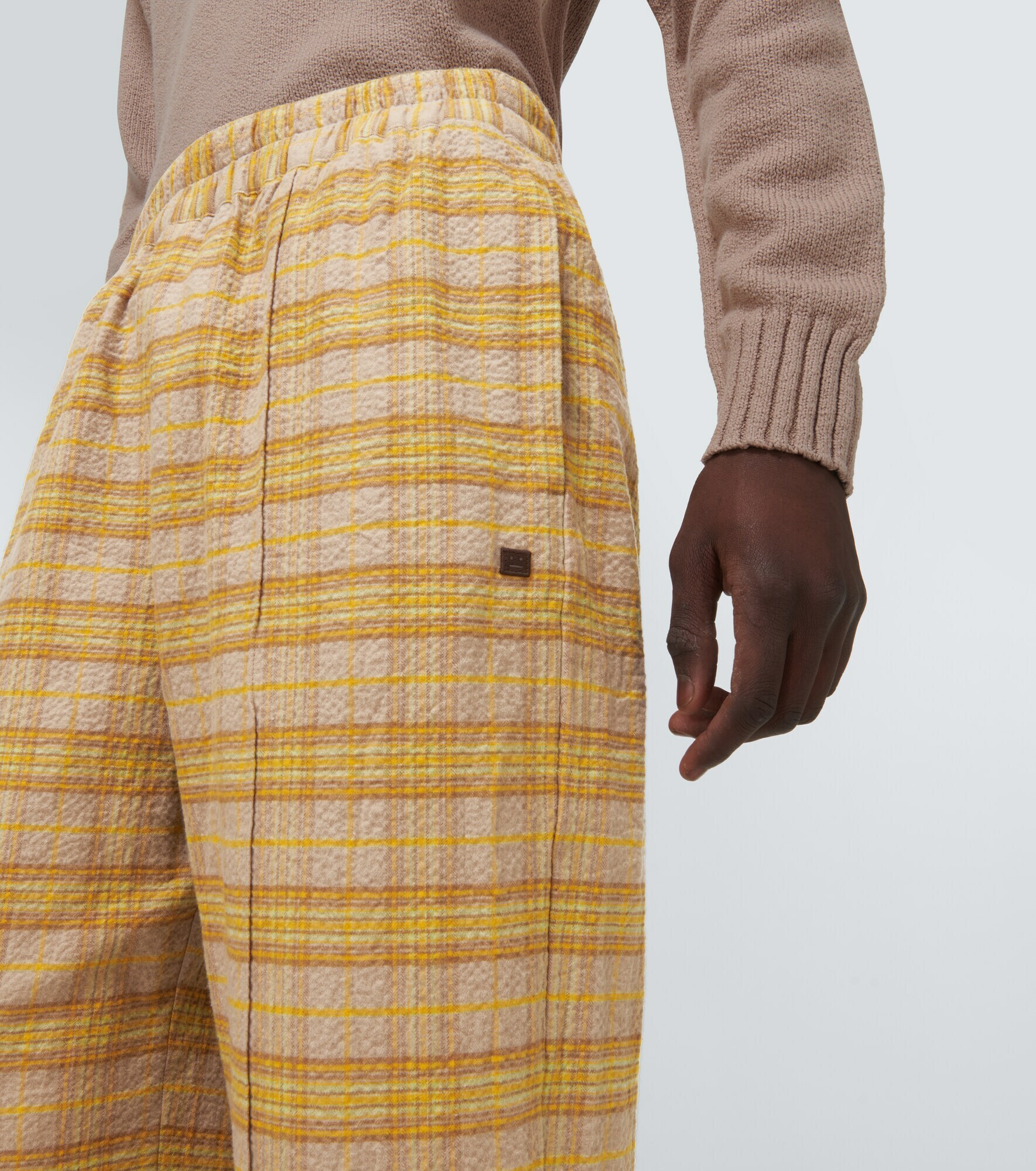 Acne Studios Checked Straight Cotton Pants Acne Studios