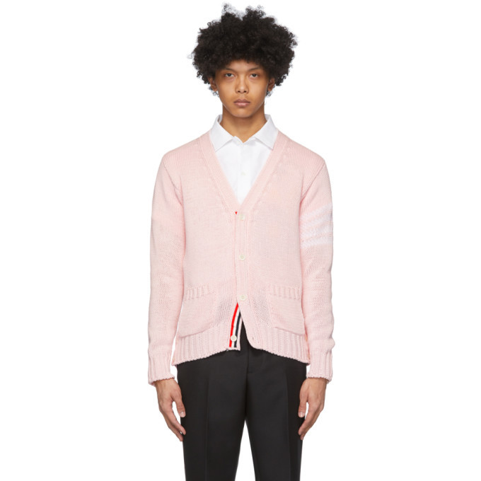 thom browne pink cardigan