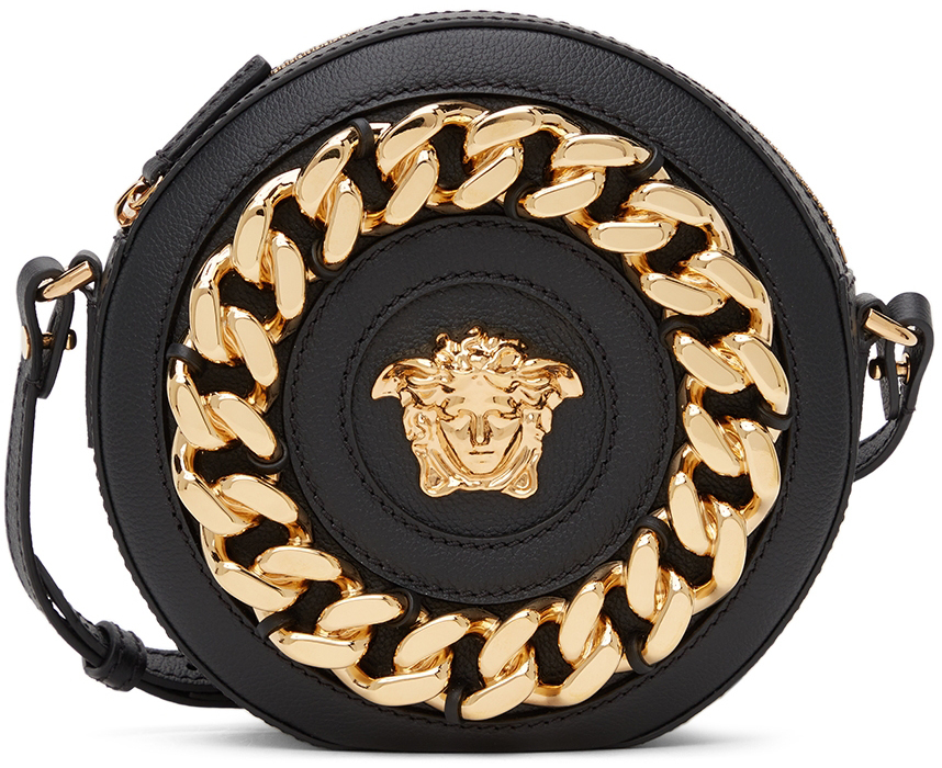 Versace Black 'La Medusa' Round Camera Bag Versace