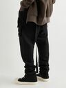 Rick Owens - Tapered Cotton-Jersey Cargo Drawstring Trousers - Black