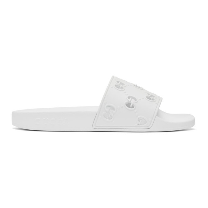 gucci pool slides white