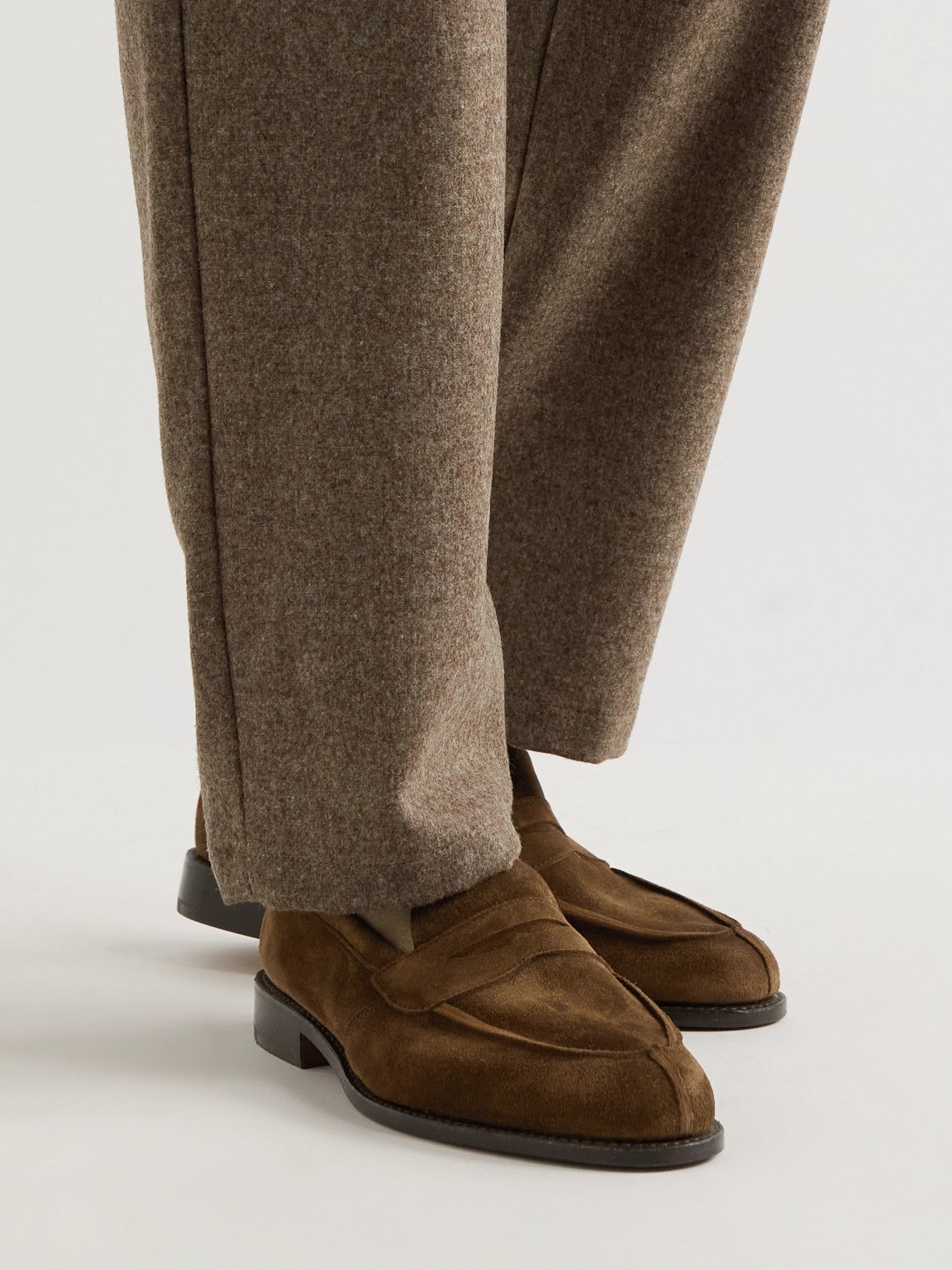 Maine Suede Penny Loafers - Brown 