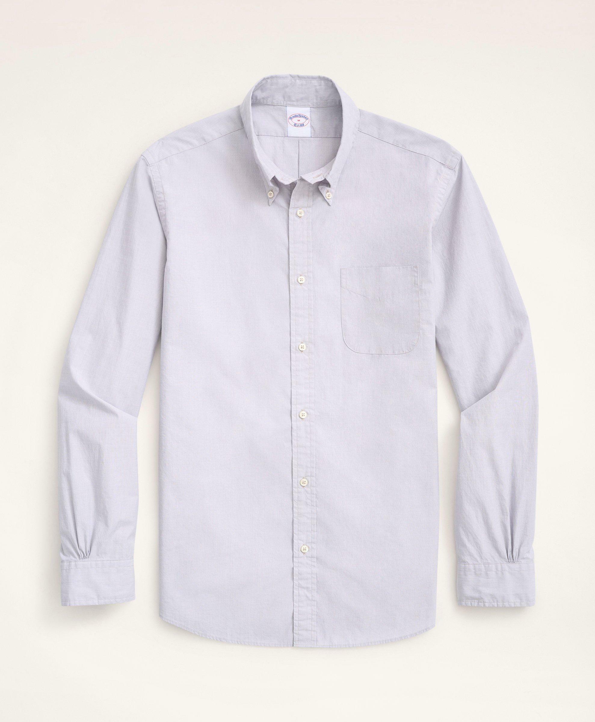 Brooks Brothers Men's Friday Shirt, Poplin End-on-End | Grey