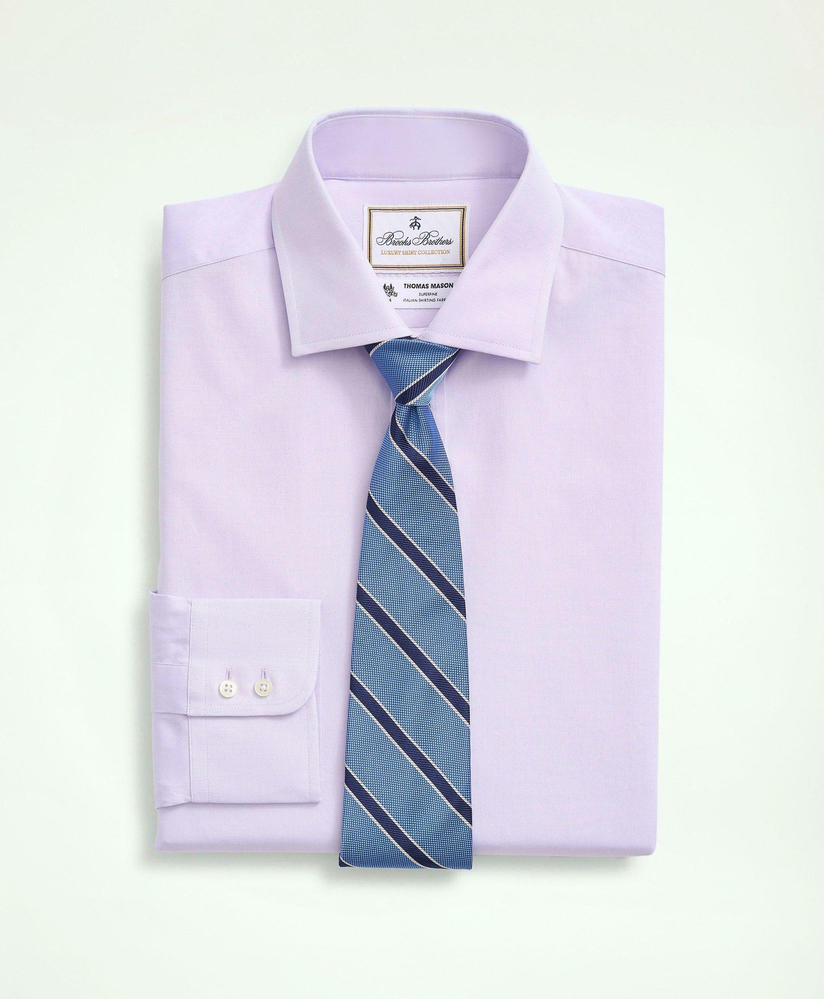 Brooks Brothers Men's x Thomas Mason Regent Regular-Fit Dress Shirt, Pinpoint English Collar | Pale Lavender