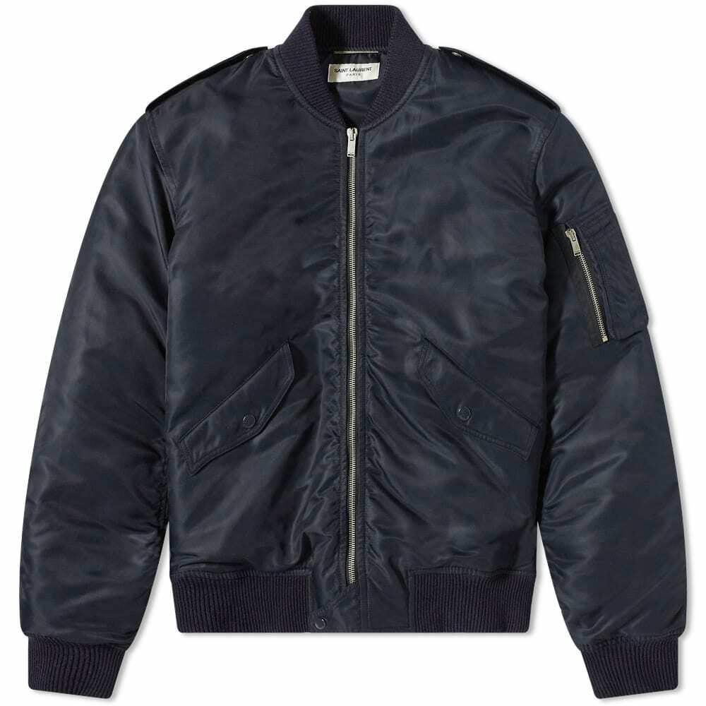 Saint Laurent Men's Classic Ma-1 Jacket in Navy Saint Laurent