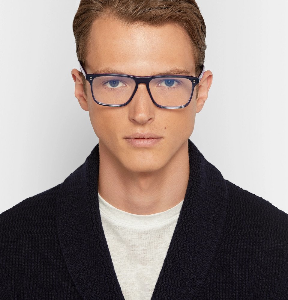 Kingsman - Cutler and Gross Square-Frame Acetate Optical Glasses - Navy ...