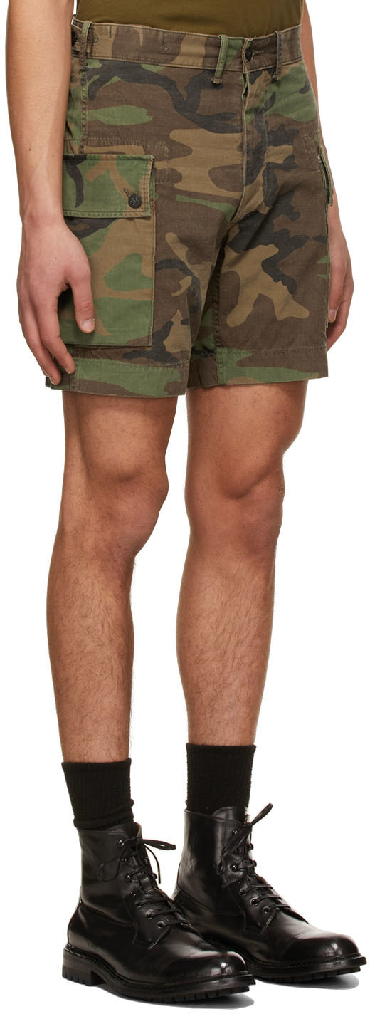 RRL Brown Camo Ripstop Cargo Shorts RRL