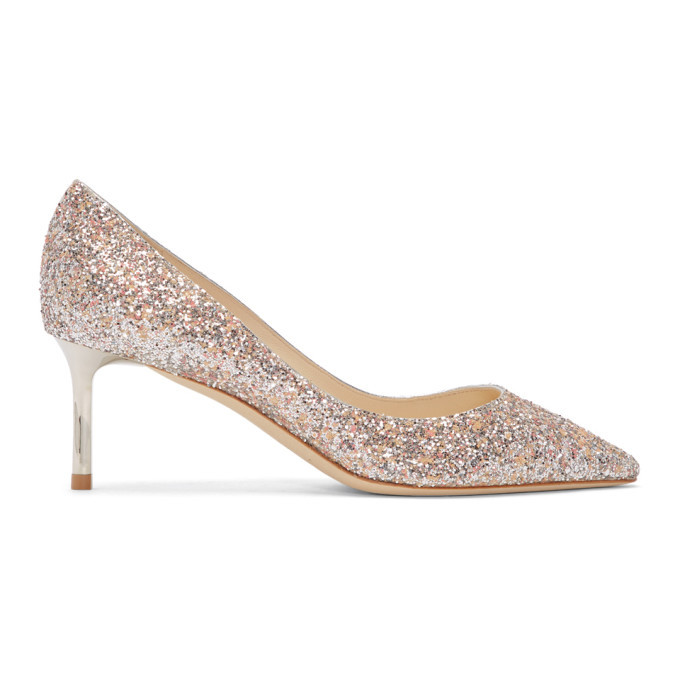 Jimmy Choo Pink Glitter Romy 60 Heels Jimmy Choo