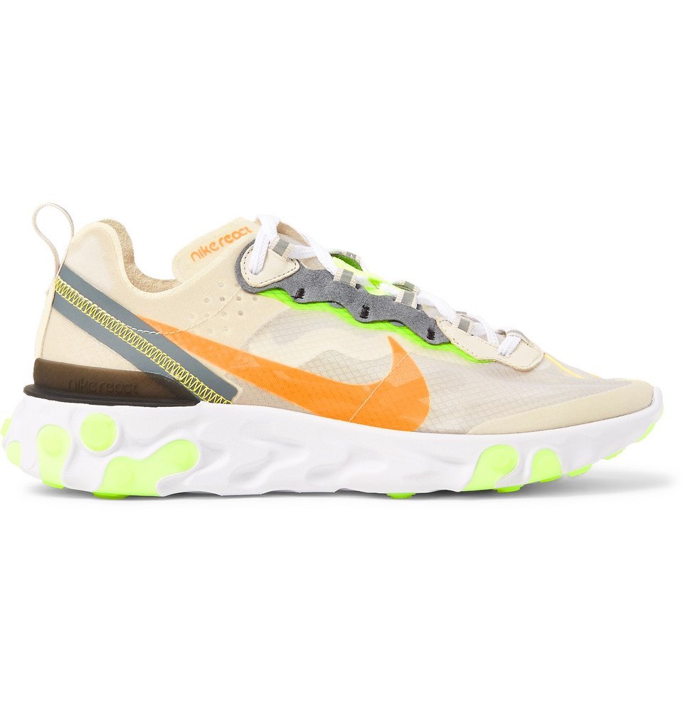 Nike - React Element 87 Ripstop, Leather and Suede Sneakers - - Beige Nike