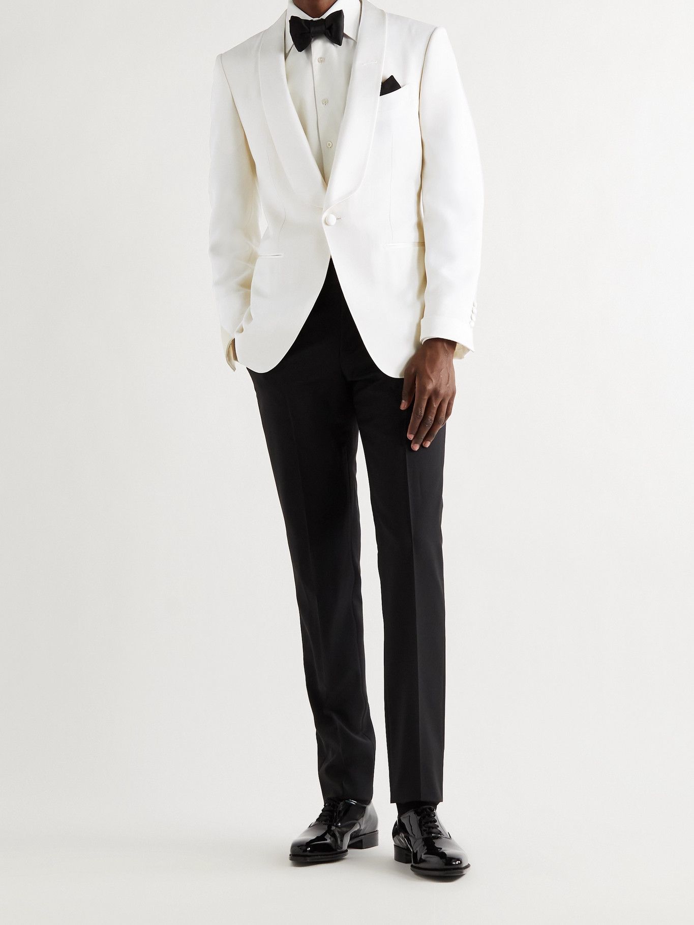 TOM FORD - O'Connor Slim-Fit Satin-Trimmed Wool and Mohair-Blend Tuxedo  Jacket - White TOM FORD