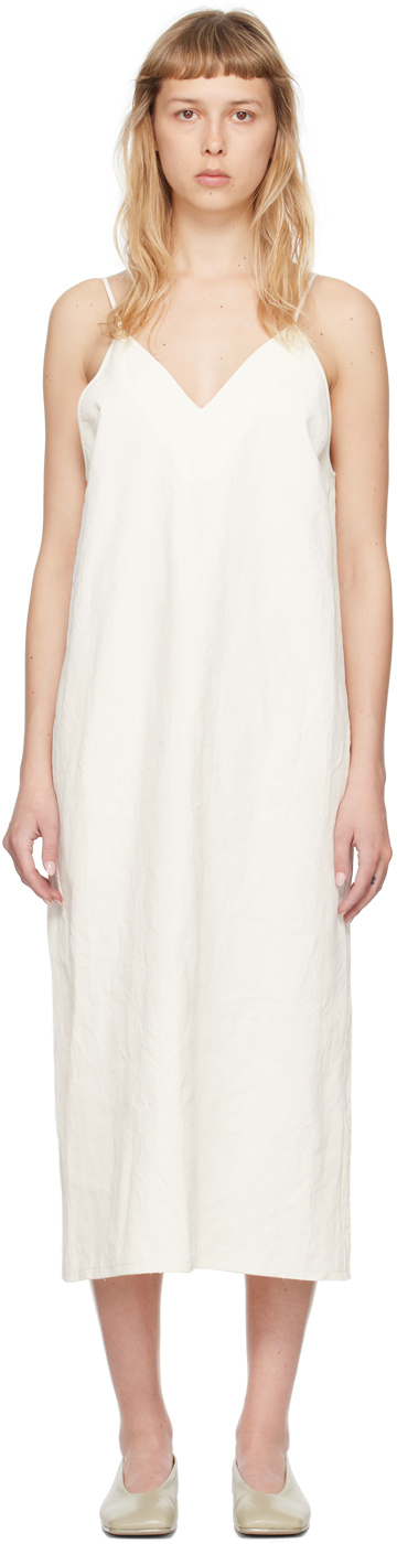 Quira SSENSE Exclusive Off-White V-Neck Midi Dress