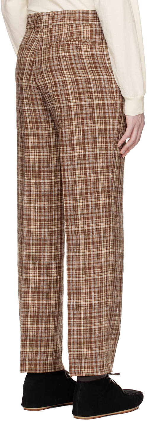 AURALEE Brown Check Trousers Auralee