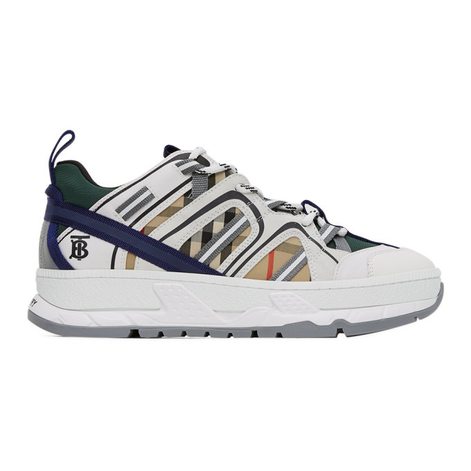 Burberry White and Beige Union Sneakers Burberry