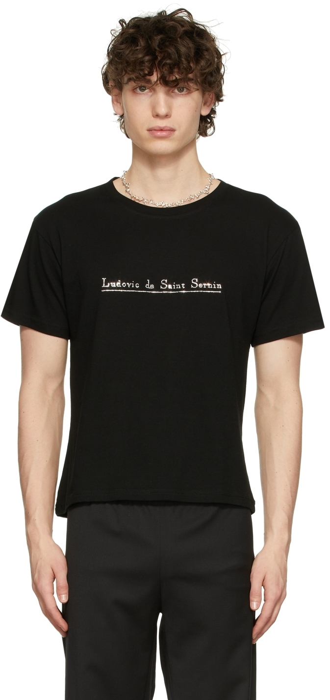 Ludovic de Saint Sernin Black Crystal Logo T-Shirt Ludovic de Saint Sernin
