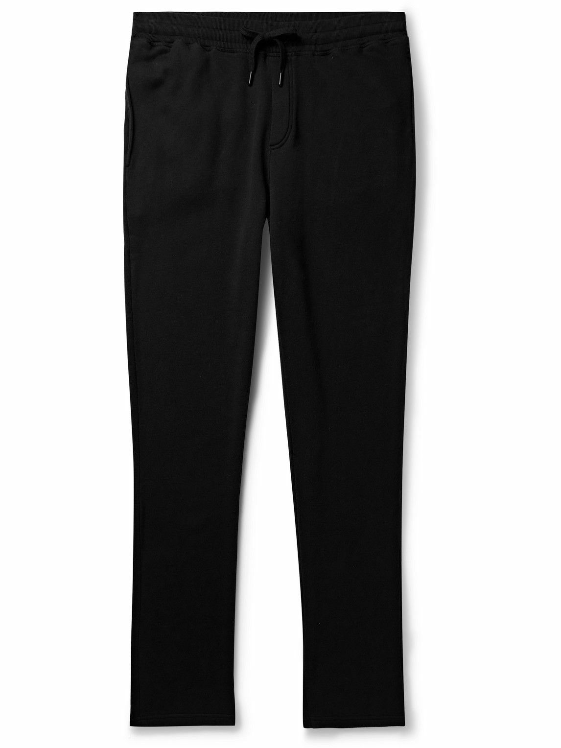 Schiesser - Tapered Cotton and Lyocell-Blend Jersey Sweatpants - Black ...
