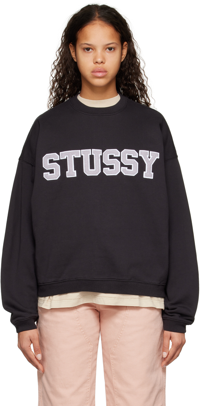 Stüssy Black Relaxed Oversized Sweatshirt Stussy