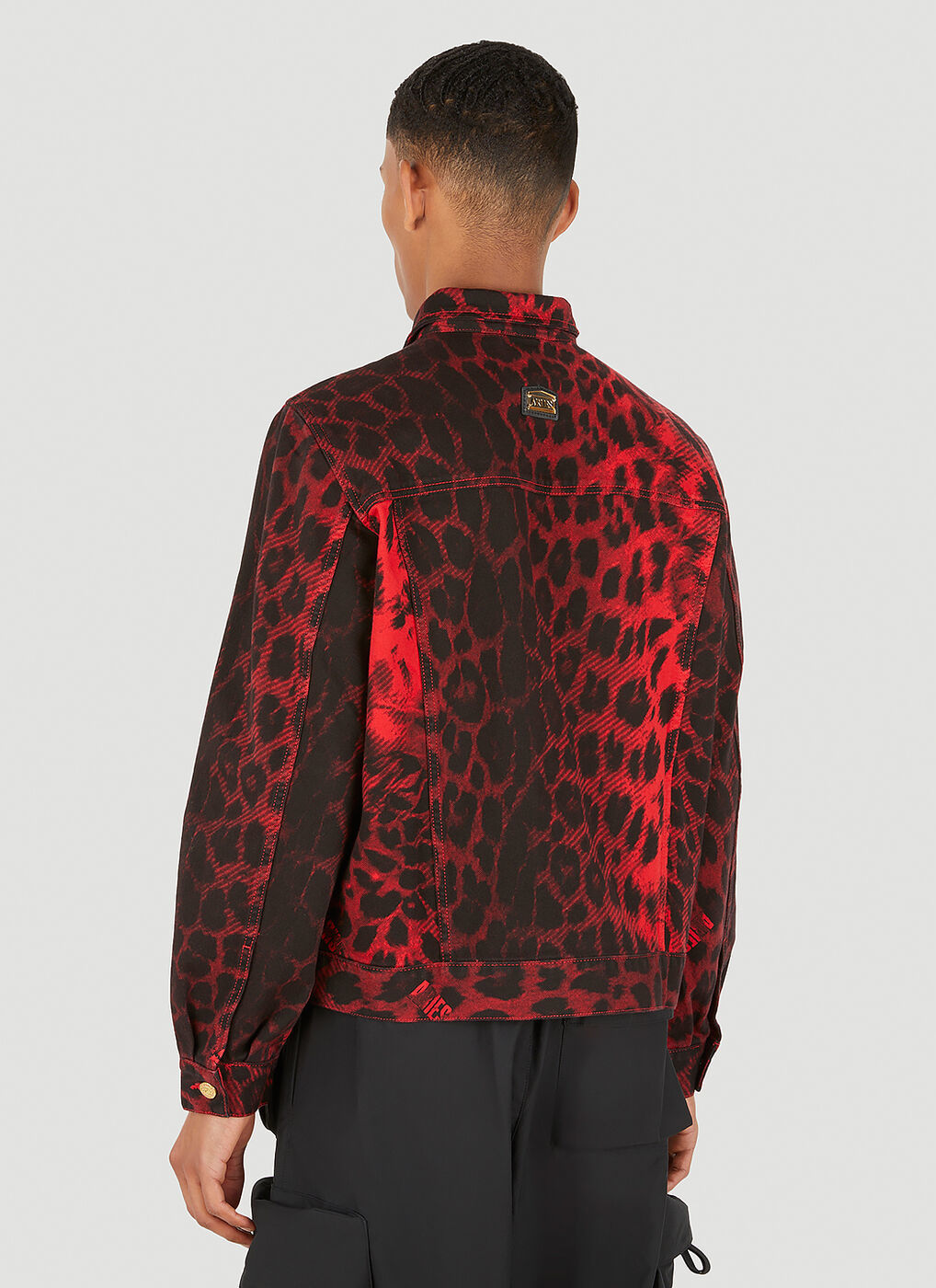 Leopard Print Denim Jacket in Red ARIES