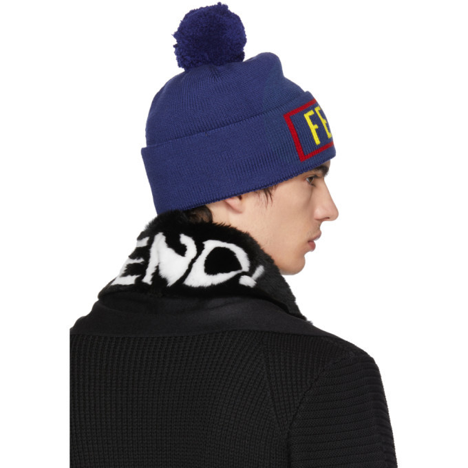 blue fendi beanie