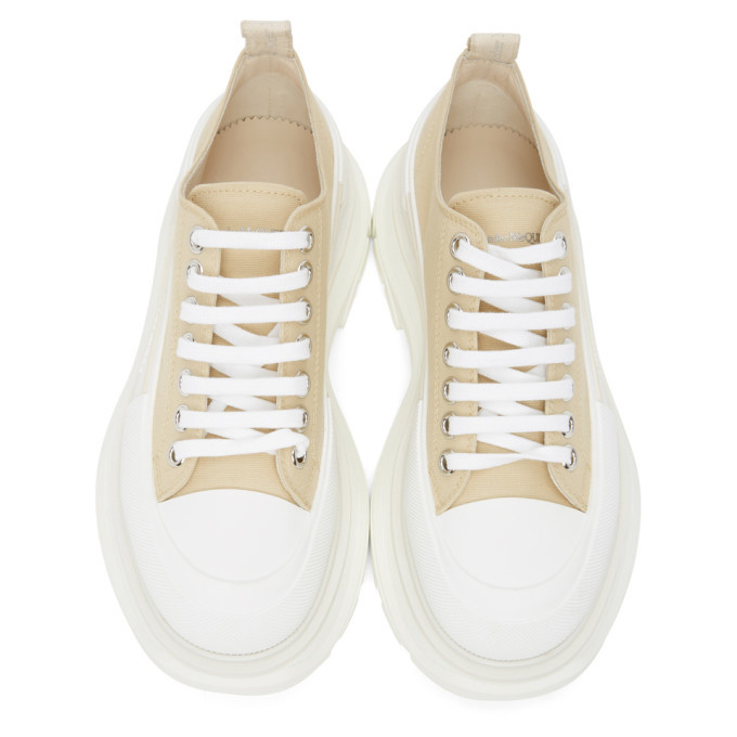 Alexander McQueen Tan Canvas Platform 