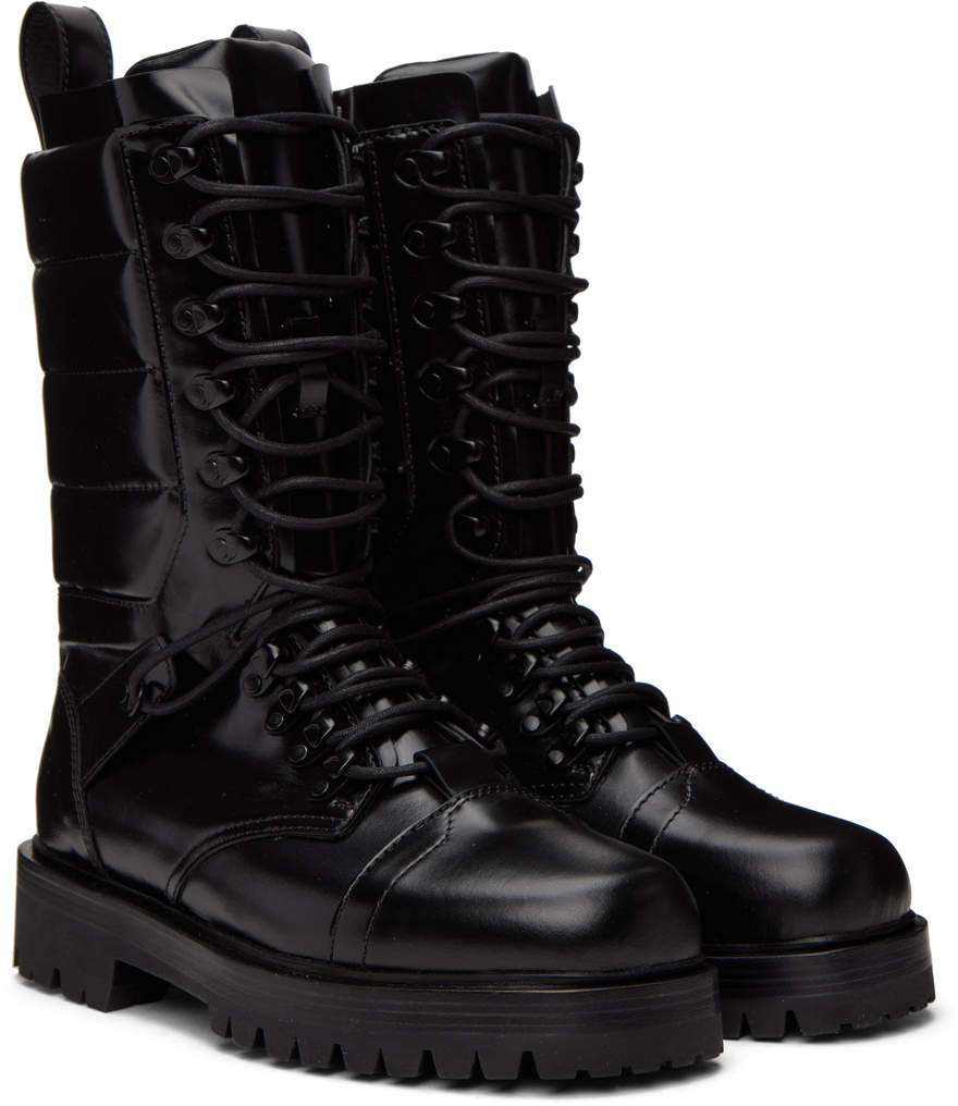 System Black Quilted Boots System