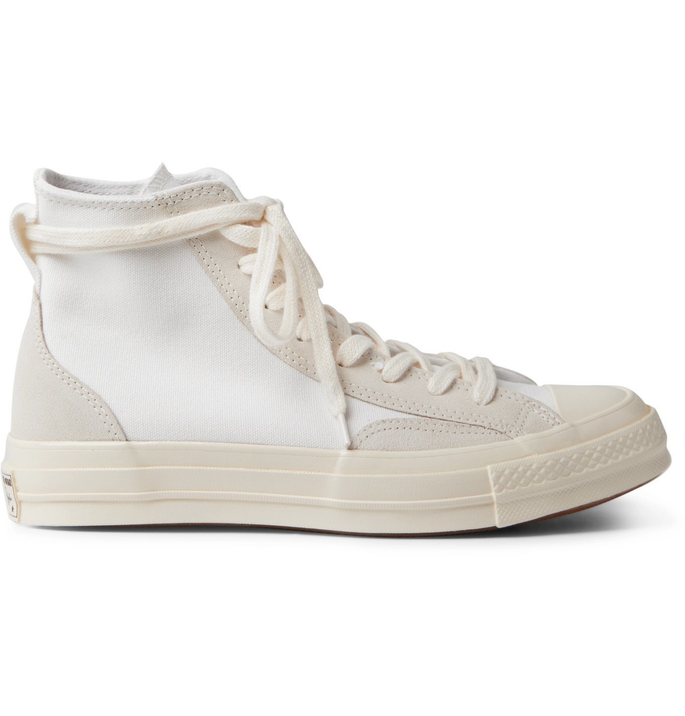 Converse - Chuck 70 Final Club Suede-Trimmed Organic Canvas High-Top  Sneakers - White Converse