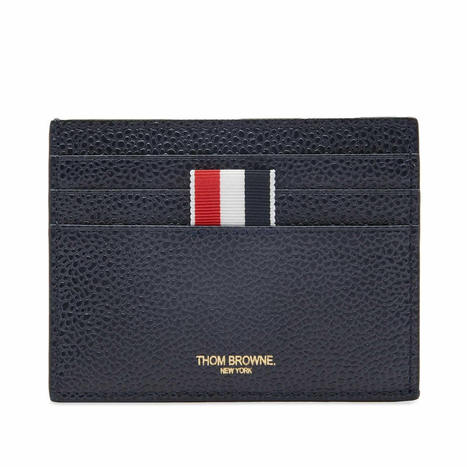 Thom Browne Men's Double Grosgrain Card Holder in Navy Thom Browne