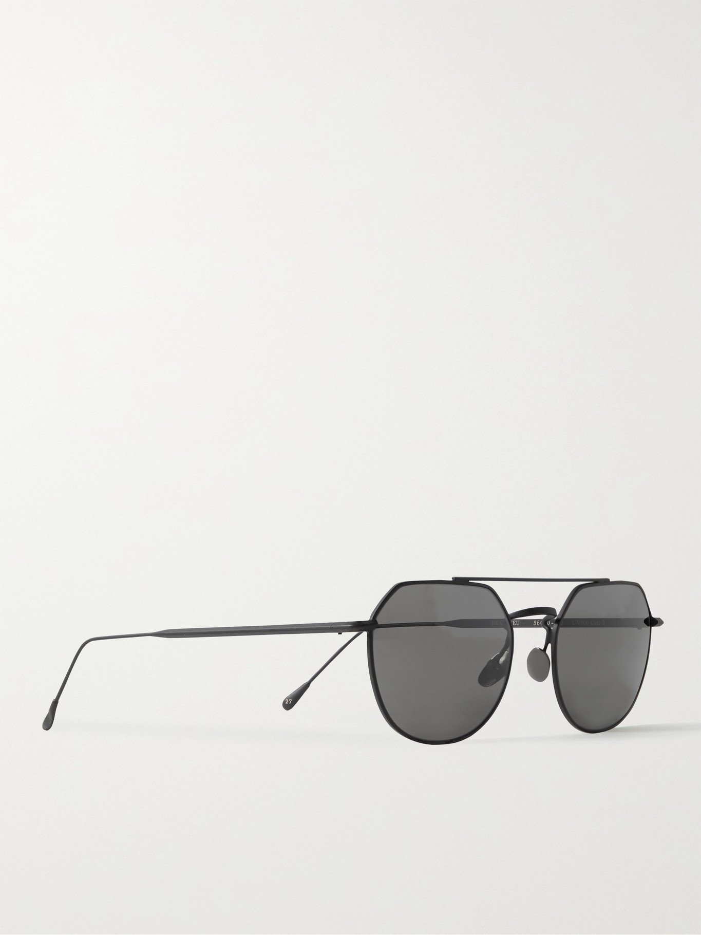 OLIVER SPENCER - MONC Bealieu Aviator-Style Metal Sunglasses - Black