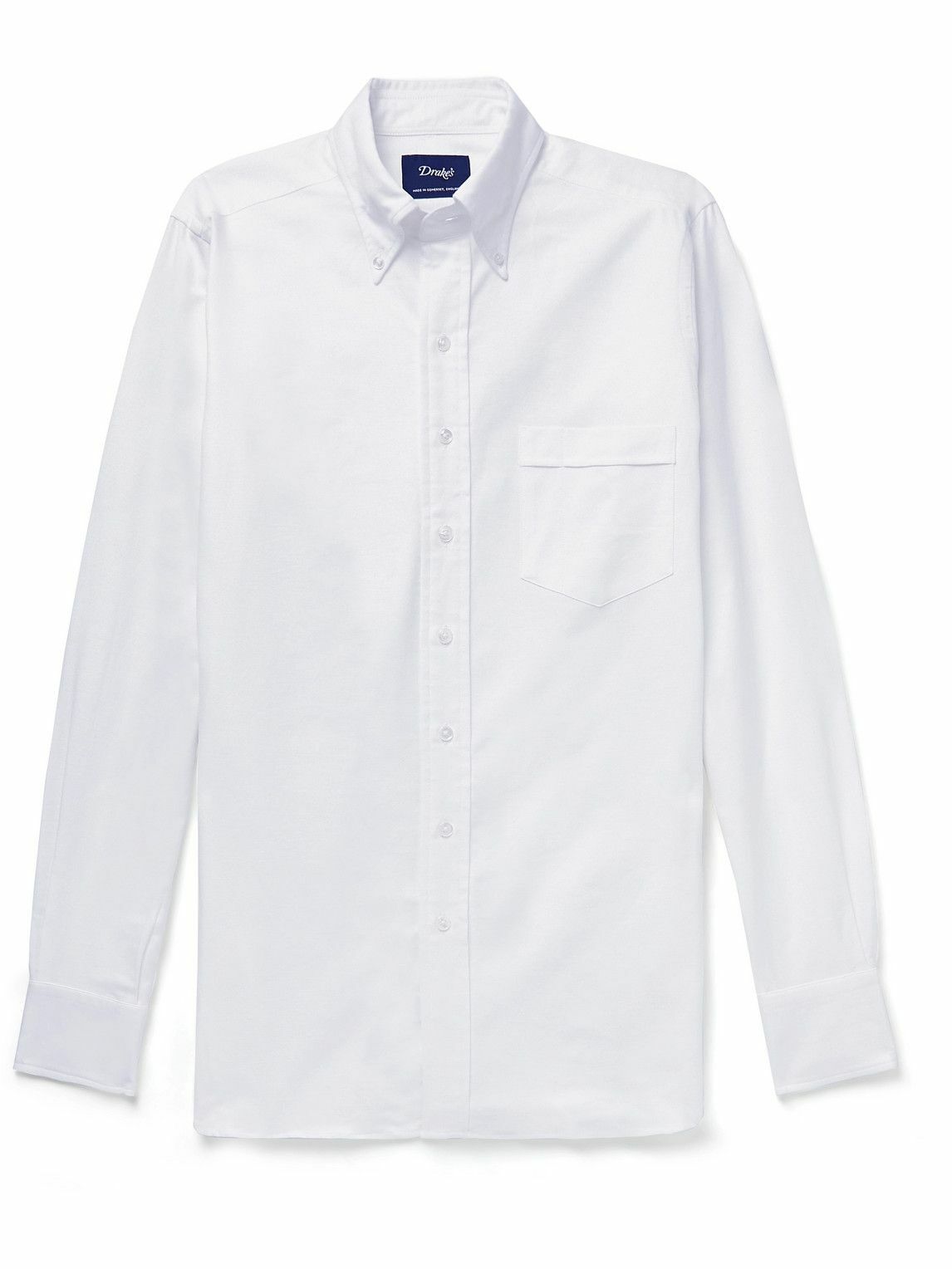 Drake's ButtonDown Collar Cotton Oxford Shirt White Drake's
