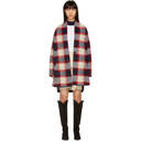 Isabel Marant Etoile Red and Navy Gabrie Check Coat