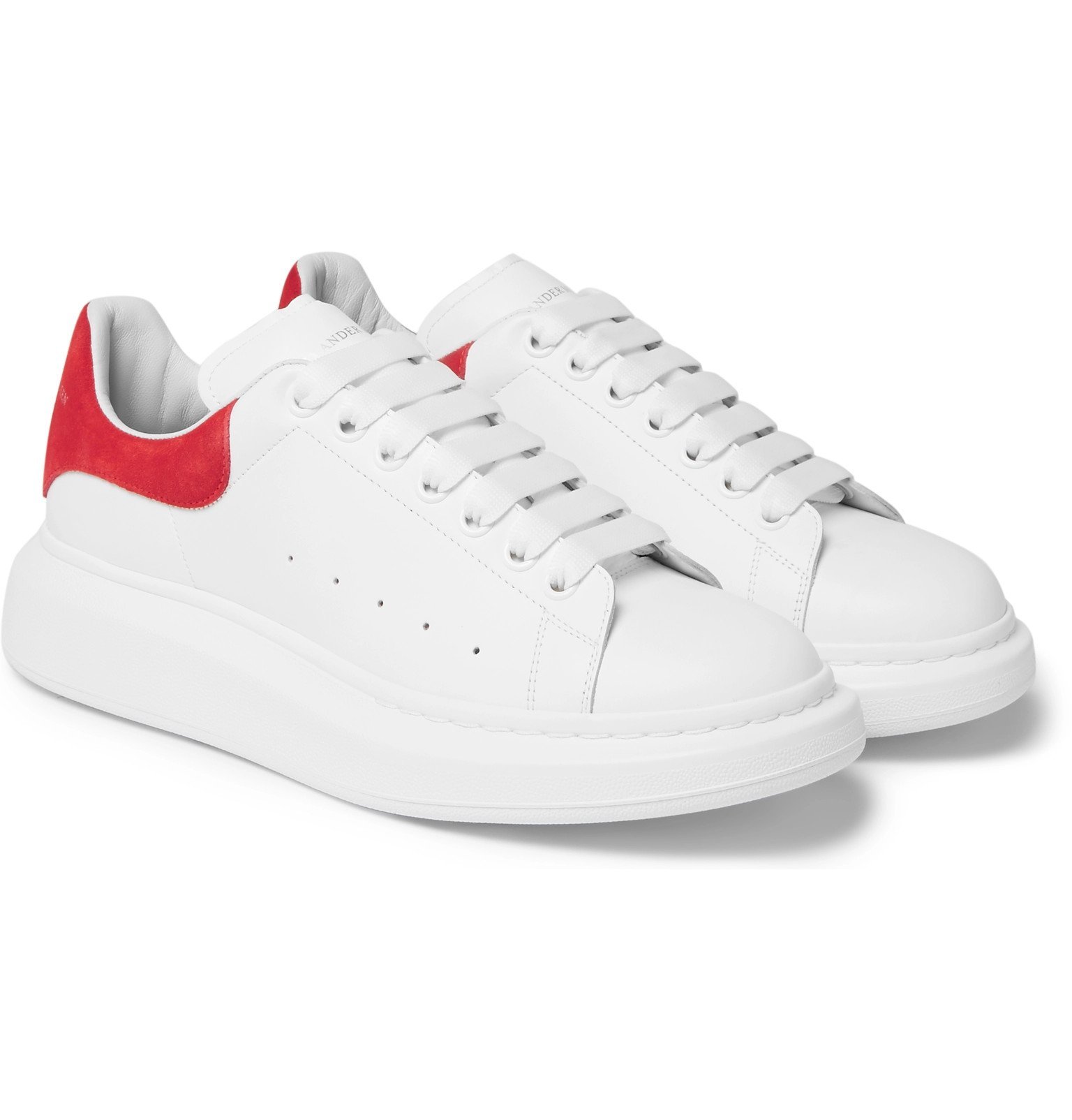 Alexander McQueen - Exaggerated-Sole Leather Sneakers - White Alexander ...