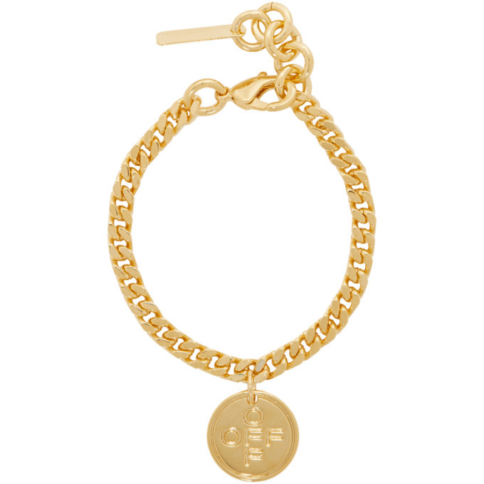 Off-White SSENSE Exclusive Gold Logo 