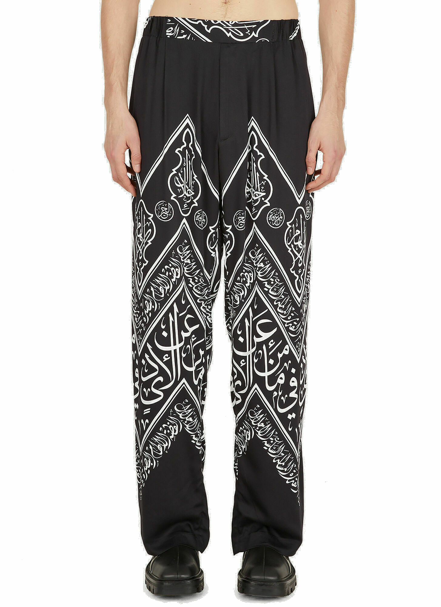 Graphic Print Pants in Black GmbH