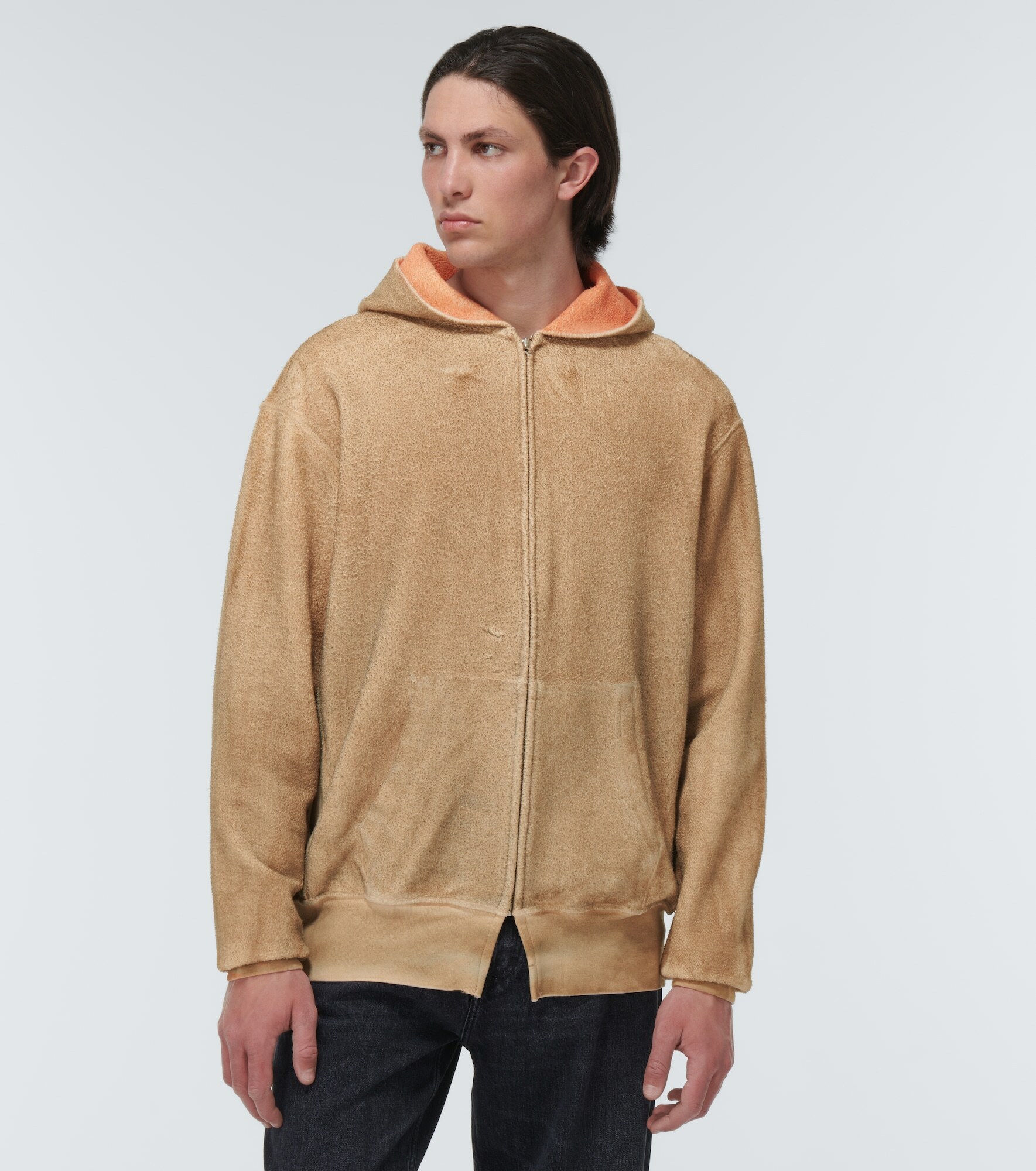 NotSoNormal - Reversed cotton jersey hoodie NOTSONORMAL