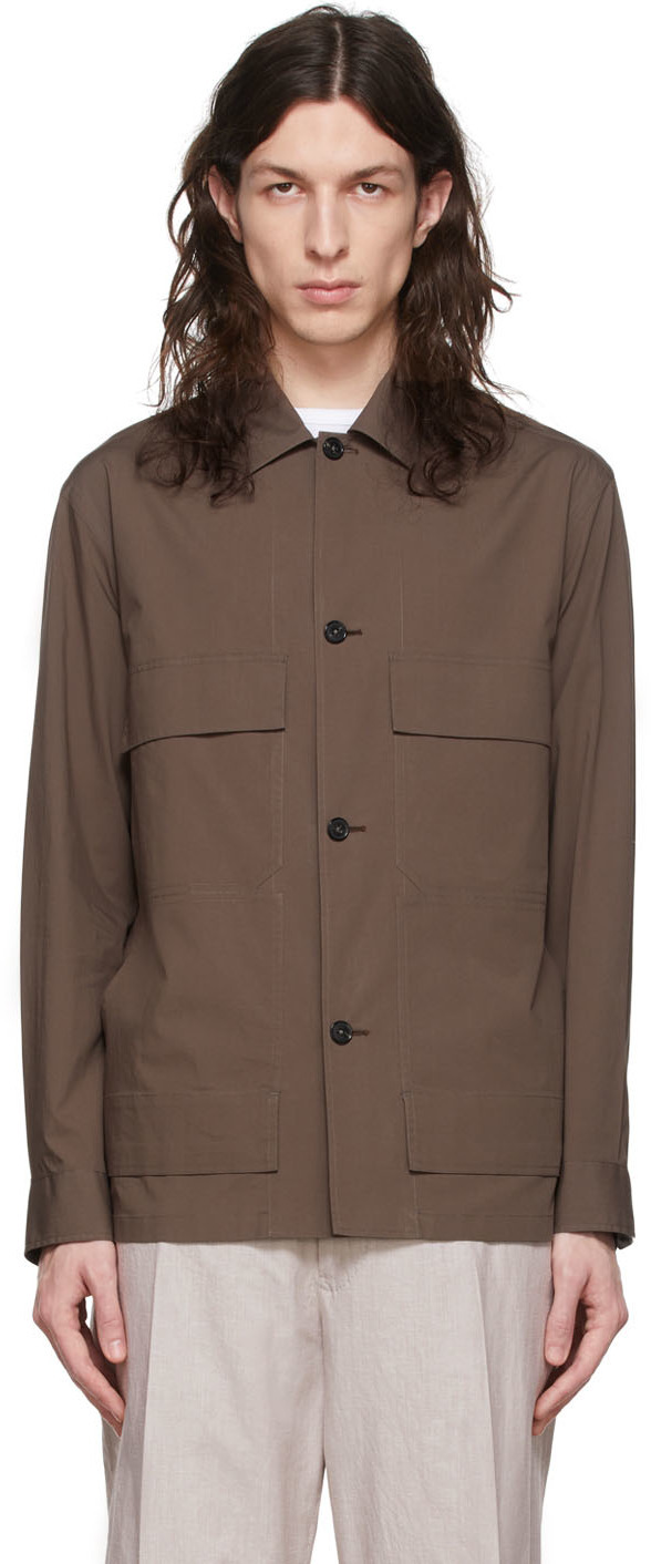 Ermenegildo Zegna Brown Cotton Shirt Ermenegildo Zegna