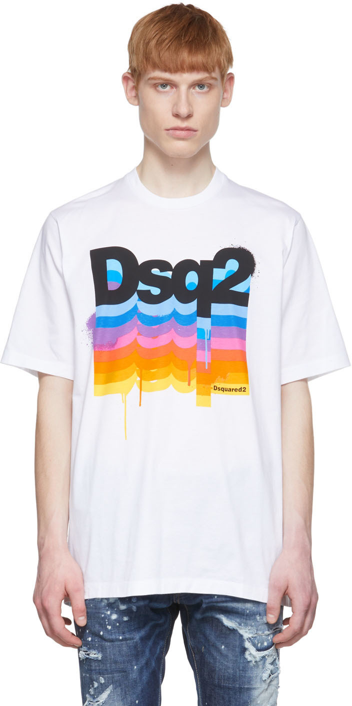Dsquared2 White 'Icon' Spray T-Shirt Dsquared2