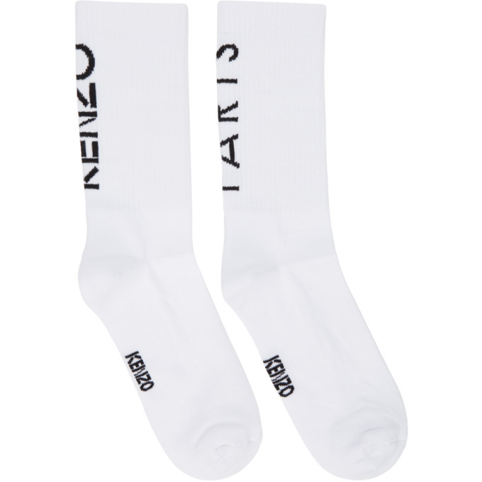 Kenzo White Logo Sport Socks Kenzo
