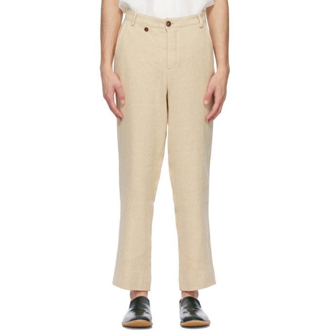 King and Tuckfield Beige Loose Chino Trousers King and Tuckfield