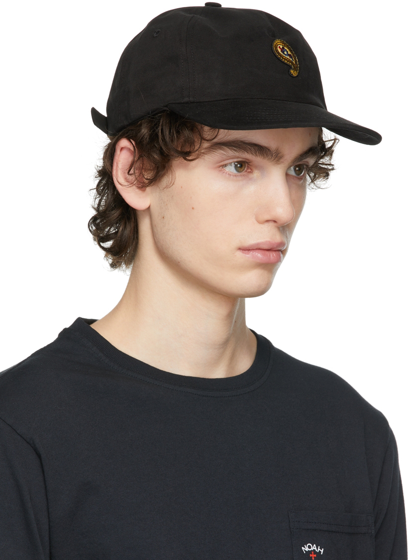 Noah Black Script Logo Five-Panel Cap Noah NYC