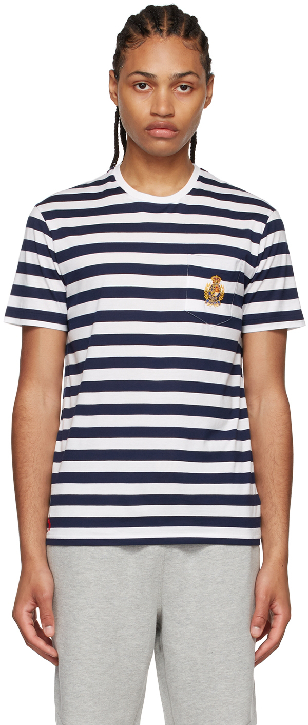 Polo Ralph Lauren White & Navy Cotton T-Shirt