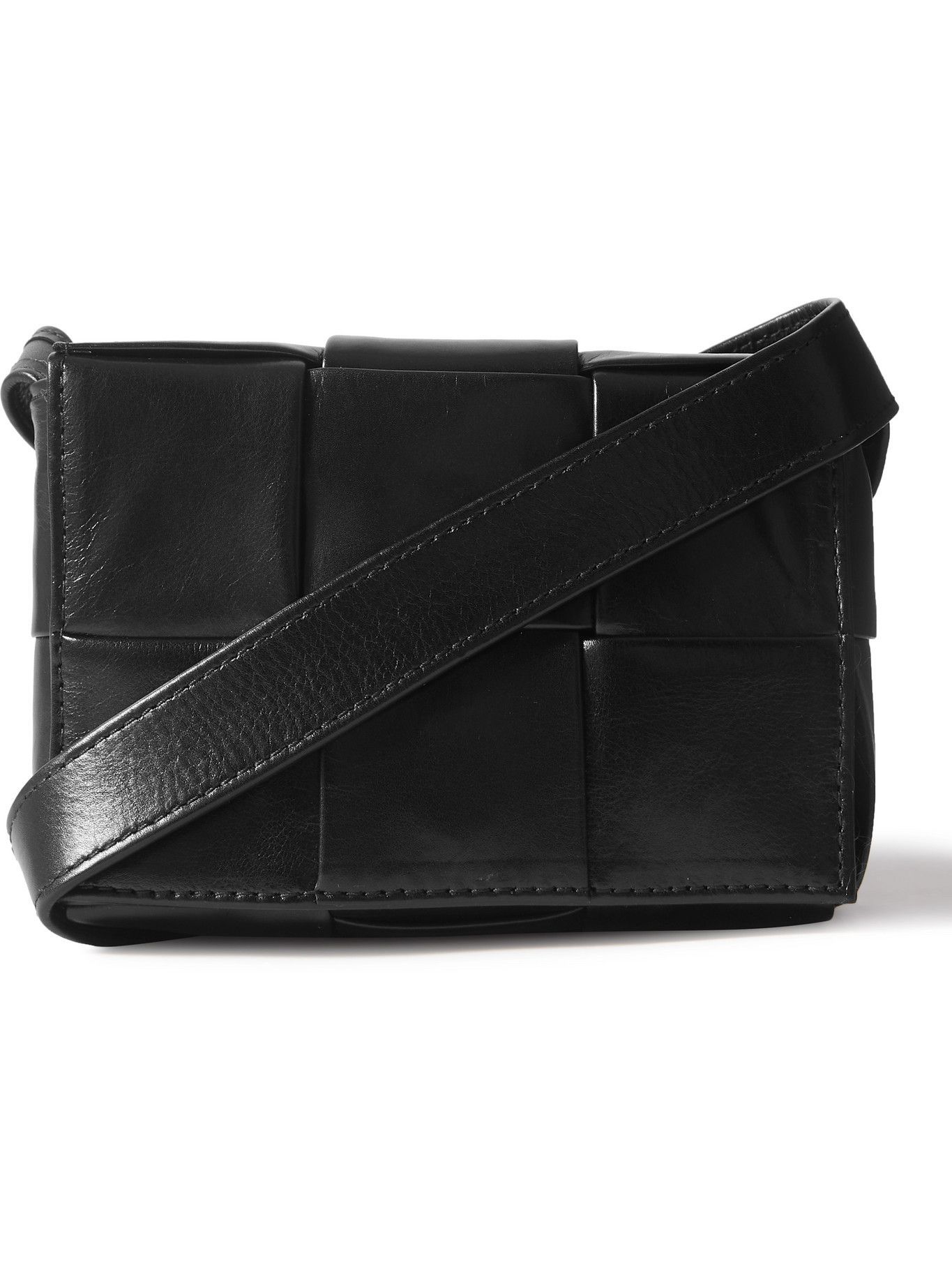 BOTTEGA Intrecciato Leather Messenger Bag Bottega