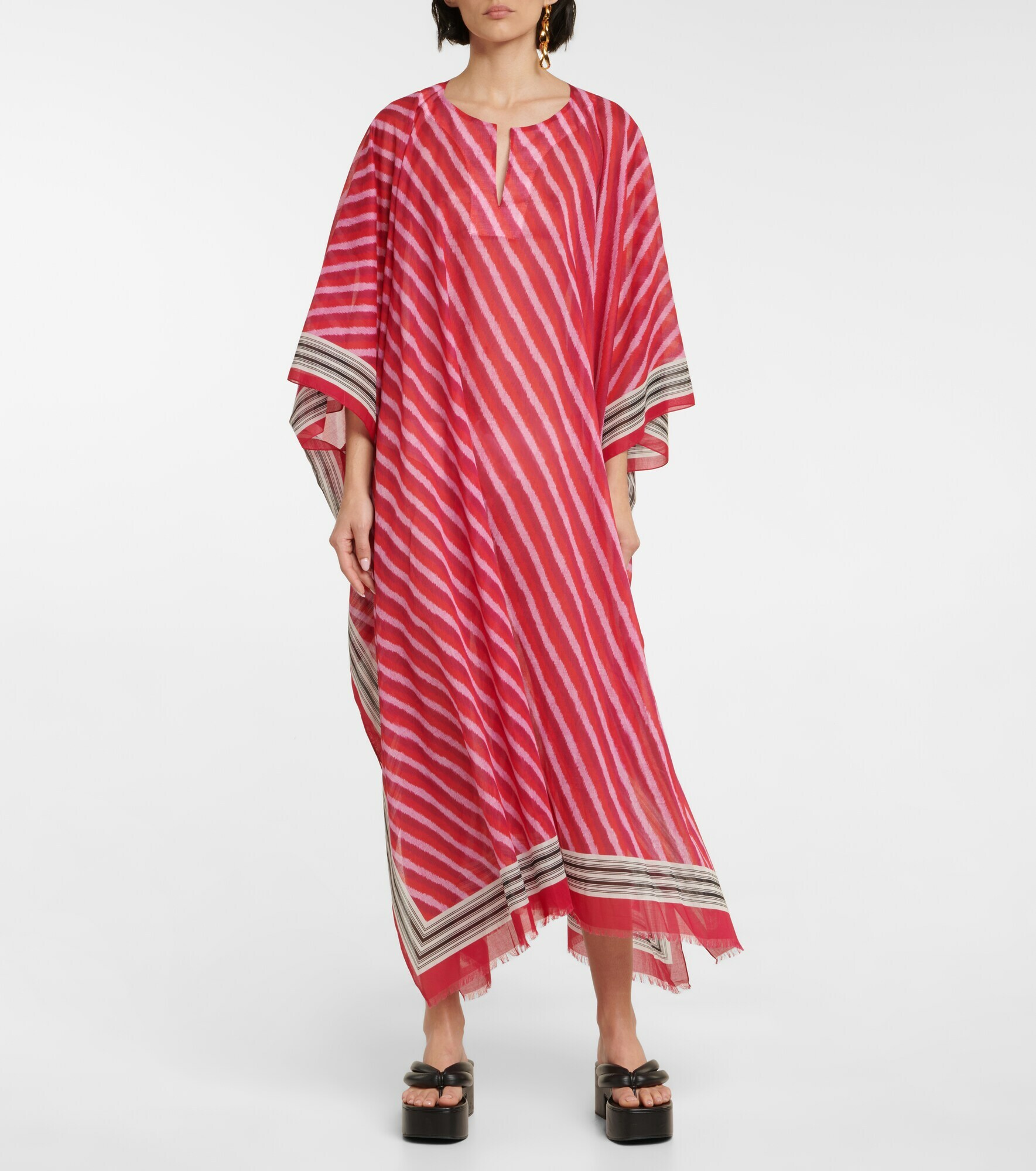 Dries Van Noten - Striped cotton voile kaftan Dries Van Noten