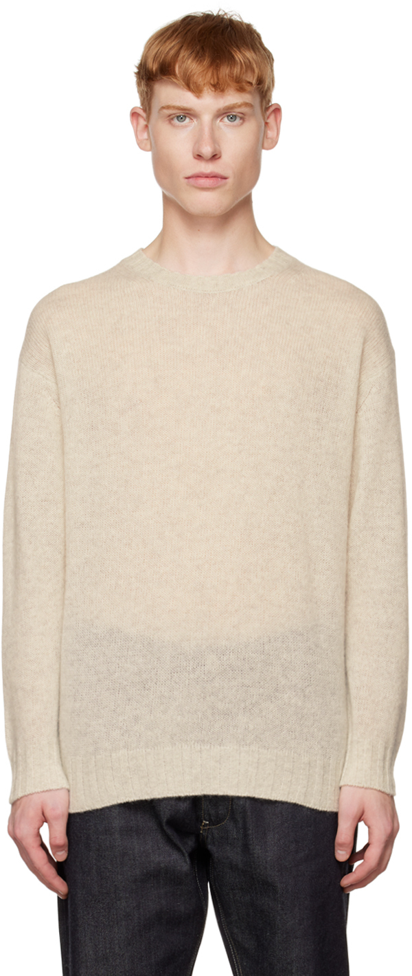 AURALEE Off-White Crewneck Sweater Auralee