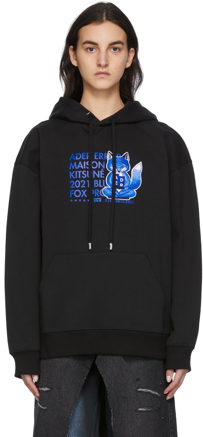 Maison Kitsuné Black ADER error Edition Meditation Fox Hoodie Maison