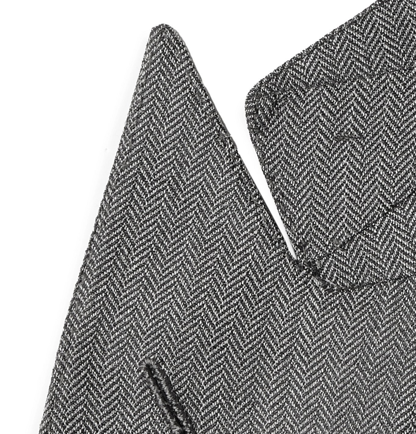 TOM FORD - Shelton Slim-Fit Herringbone Wool and Silk-Blend Suit Jacket -  Gray TOM FORD