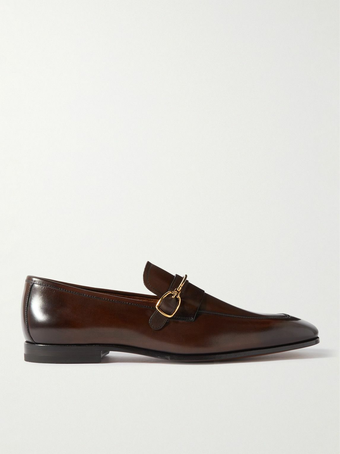 TOM FORD - Jack Embellished Patent-Leather Loafers - Brown TOM FORD