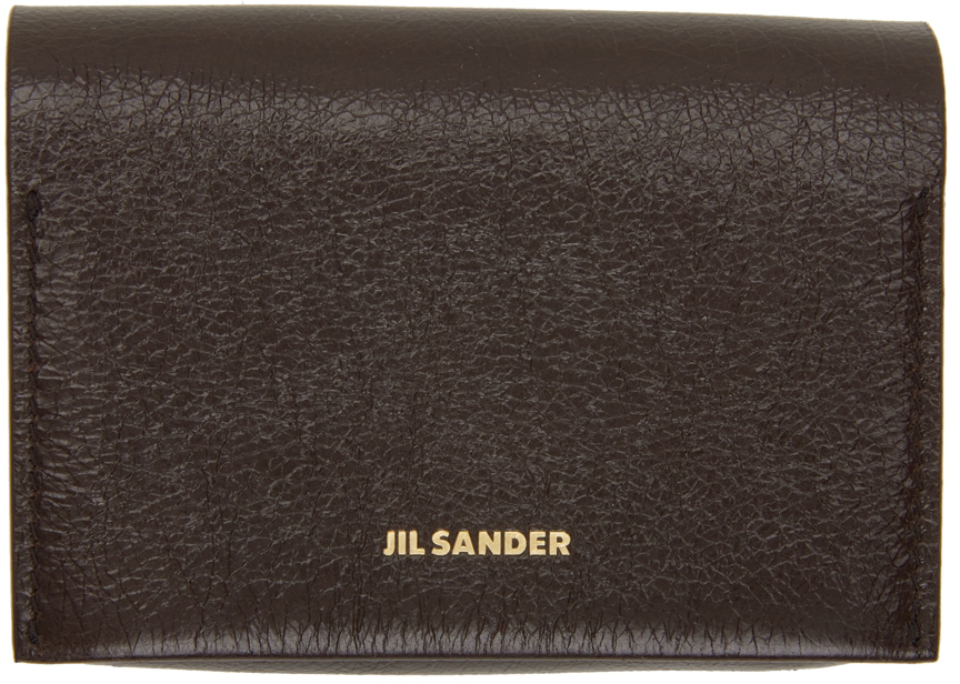 Jil Sander Brown Origami Card Holder Jil Sander