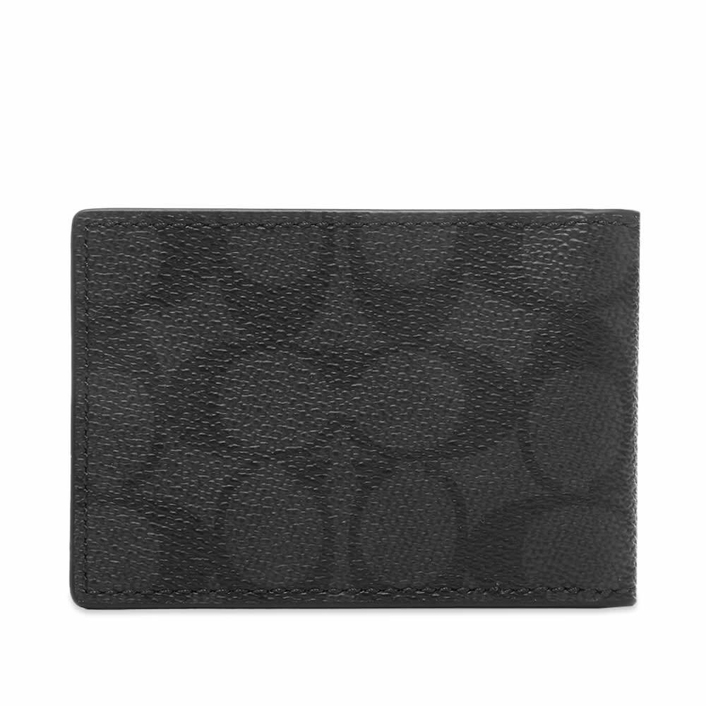 Coach Men's Signature 3In1 Card Holder in Charcoal/Black Coach